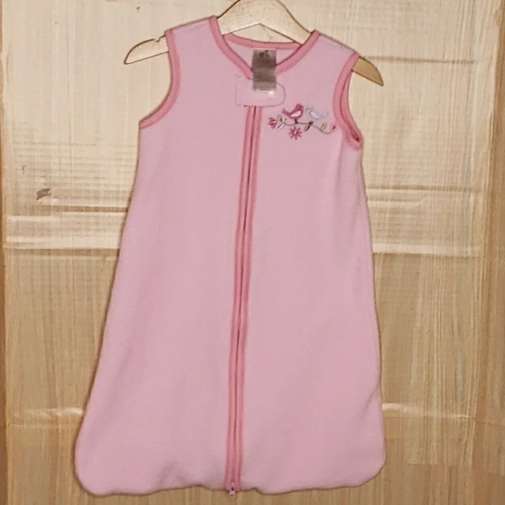 Just Born Infant Girls Pink Fleece Wearable Blanket 0-3 Months
